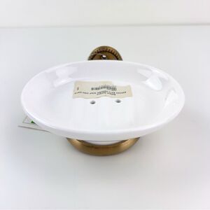 Ballard Designs BEADED BATH CERAMIC SOAP DISH ANTIQE FINISH